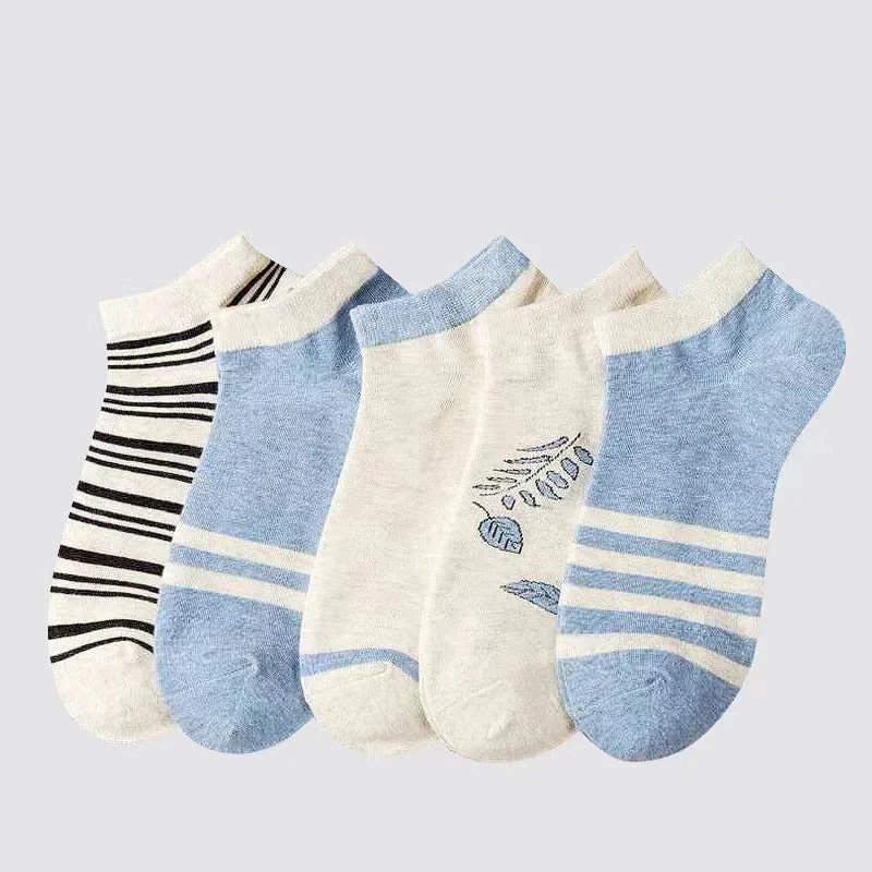 5 Pairs Socks Sets Women Elegant Retro Polyester Cotton Low Tube Women Socks Breathable Japanese Style Casual Cotton Short Sock - Image 9