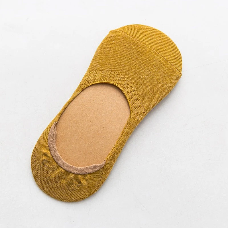 5 Pairs Spring Summer Women Socks Solid Color Fashion Wild Shallow Mouth Girls Female Invisible No Show Slipper Socks - Image 3