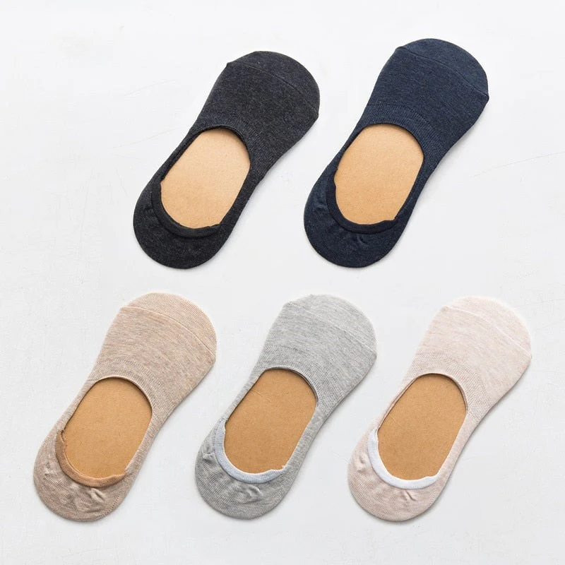 5 Pairs Spring Summer Women Socks Solid Color Fashion Wild Shallow Mouth Girls Female Invisible No Show Slipper Socks - Image 9