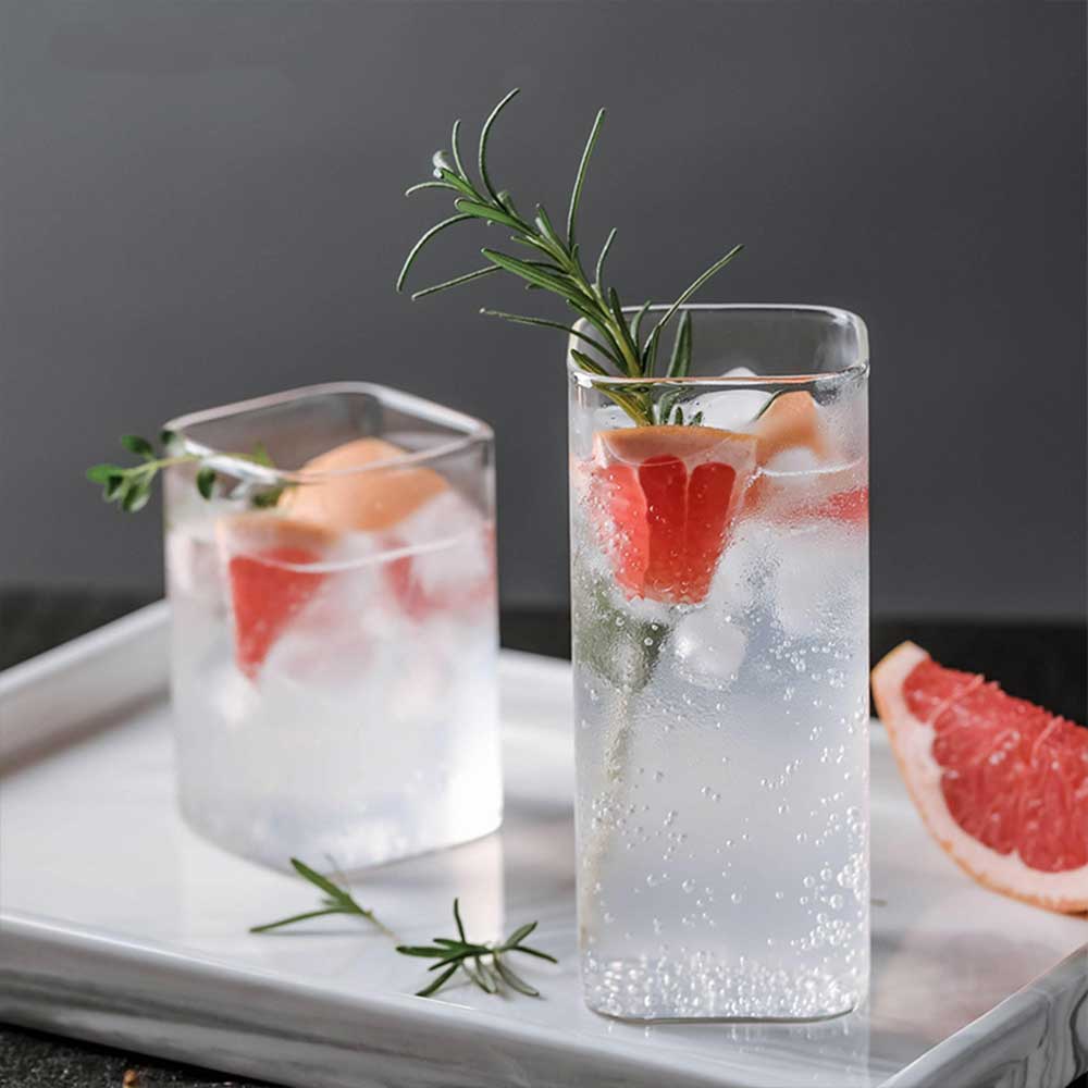 Square Simple Glass Cup Transparent Cold Drink Large-capacity Milk Juice Tea Drink Water Mousse Cups Wine Glass Beer Coffee Mug - Image 9